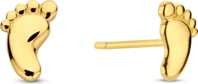 Produktbild von Neu Bling 9NBG-0739 Gold Ohrstecker Füße - Ohrringe - Füße - 6.6x4.3mm - Ohrstecker - 14 Karat - Gold