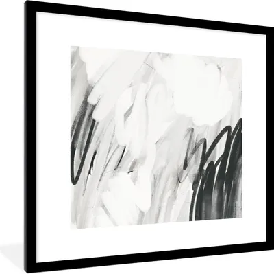 Produktbild von MuchoWow® Gerahmtes Poster Kunst - Abstrakt - Grau 40x40 cm - Poster mit Schwarzem Bilderrahmen Wandposter Rahmen Foto Bilder - Poster - Plakat im Rahmen