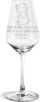 Produktbild von Mr. & Mrs. Panda Weißwein Glas Elefant Biene - Transparent - Geschenk, Hochzeitsgeschenk, Lustige Sprüche, Weinglas Für, Liebe, Weißweinkelch, Liebesbeweis, wein