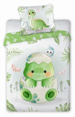 Produktbild von Babybettwäscheset 100x135 Dinosaurier Kuscheltiere