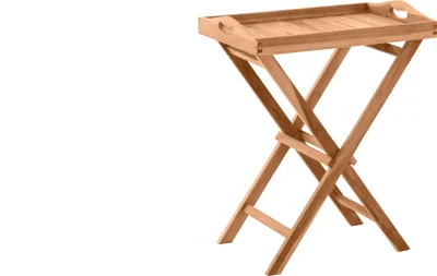 Produktbild von TPFGarden SERVIERTISCH Teaka mit abnehmbarem Tablett, 60x40 cm,Teakholz, klappbar