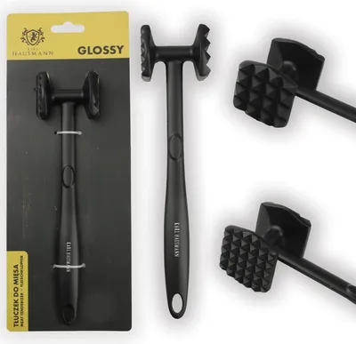 Produktbild von Doppelseitig Fleischklopfer Fleischhammer Schnitzelklopfer Schwarz Hammer