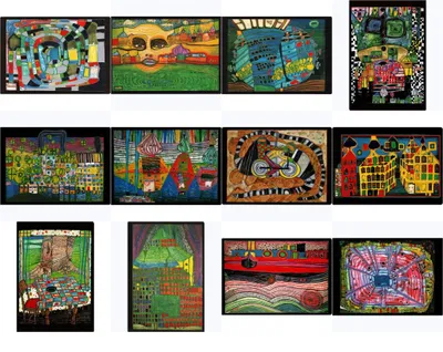 Produktbild von Kunstkarten-Topseller-Set Friedensreich Hundertwasser