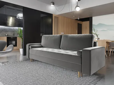 Produktbild von Sofa 3-Sitzer BELANO mit Schlaffunktion Hellgrau