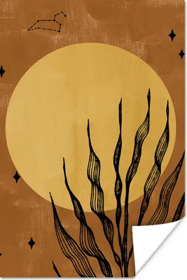 Produktbild von MuchoWow® Poster Pflanzen - Sonne - Vintage - Bohème 120x180 cm - Kunstposter