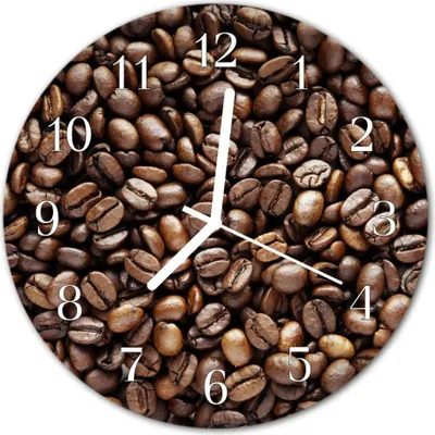 Produktbild von Glasuhr Wanduhr Küchenuhr Echt-Glas 30fi cm Kaffeebohnen braun