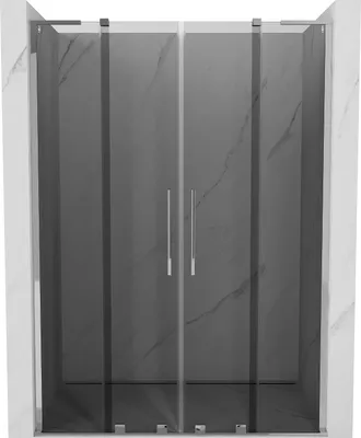 Produktbild von Mexen Velar L Duo Schiebeduschtüren 140 cm, Graphit, Chrom - 871-140-003-42-01