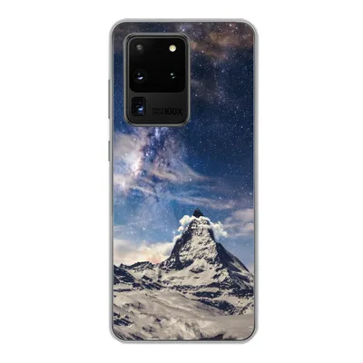 Produktbild von MuchoWow® Handyhülle Schutzhülle Hülle für Samsung Galaxy S20 Ultra Berge - Sterne - Universum - Jungen - Mädchen - Kinder Silikon Softcase Handy Hülle - Karteninhaber