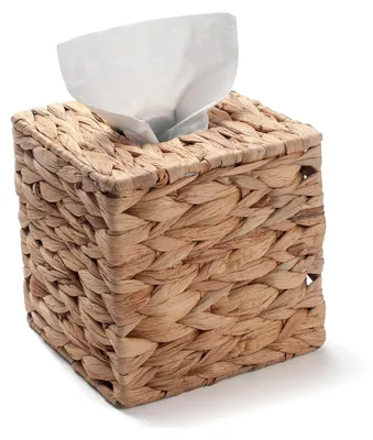 Produktbild von Taschentuchbox aus Wasserhyazinthe Quadratisch für Bad, Küche oder Büro (15 x 15 x 15 cm)