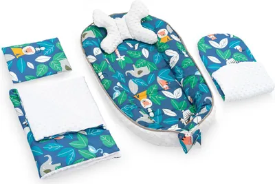 Image de Cocon de Poussette, Matelas, Oreiller, Couverture Tutumi Jy02 Jungle 5W1 Blue