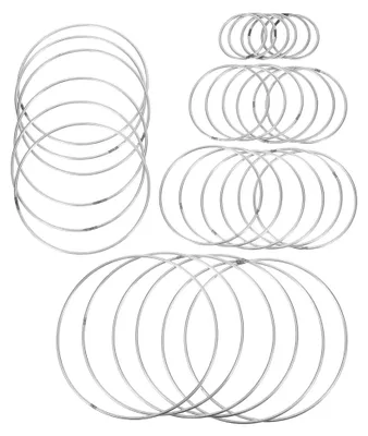 Produktbild von Metallringe zum Basteln, 30 Stück in 5 Größen (50-150 mm), robuste Schweißverbindungen, Eisenringe für Traumfänger, Makramee, Blumenkränze