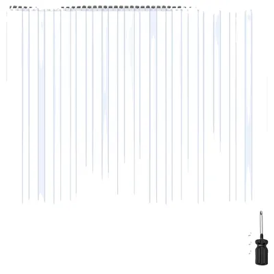 Obrázok produktu pre VEVOR pásová clona, 16 kusov, výška 243 cm, šírka 243 cm, hrúbka 2 cm, číre, hladké plastové dverové pásy s 50 % presahom, PVC pásová dverová clona, clona do mrazničky