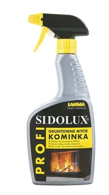 A bottle of Sidolux Profi Grill- und Kaminreiniger.