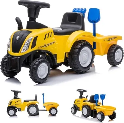 Image de Tracteur de brouette avec remorque New Holland jaune