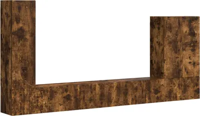 Productafbeelding van vidaXL TV-wandplanken set, 6 stuks, gerookt eikenhout