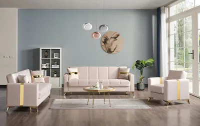 Produktbild von Hochwertig Sofagarnitur Beige 3 2 Sitzer Garnitur  Moderne Sofa 1 Sitzer Möbel