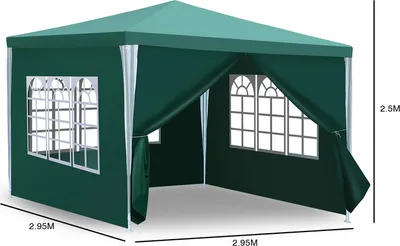 Produktbild von TolleTour Pavillon Camping Festzelt Wasserdicht Partyzelt Stabiles hochwertiges 3x3m Grün