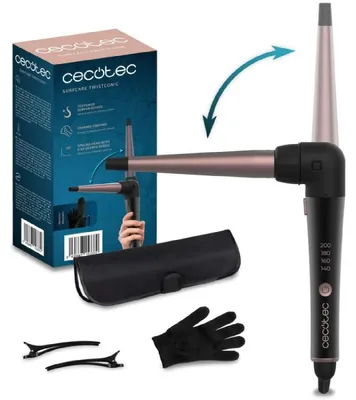 Zdjęcie produktu dla Cecotec SurfCare TwistConic, Lokówka, Ciepły, 140 °C, 200 °C, Czarny, Prąd przemienny
