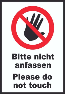 Produktbild von Bitte nicht anfassen Schild Do not touch A1 Rückseite selbstklebend