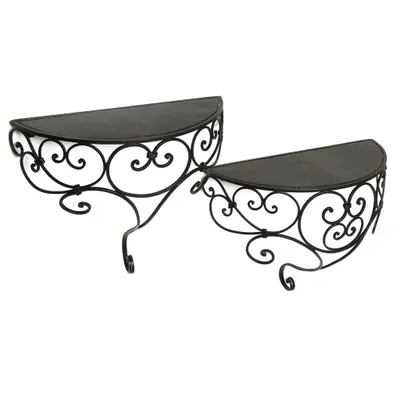 Produktbild von Ambiente Wandregal Wandkonsole XL aus Metall 45 cm x 42 cm Schwarz Eisen