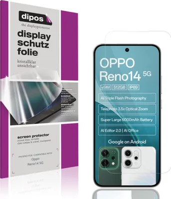 Image de 4x Film de protection d'écran pour Oppo Reno14 5G protecteur clair dipos