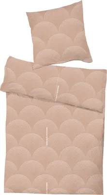 Produktbild von Renforcé Baumwoll Bettwäsche Set Bettzeug Reißverschluss Wellen 135x200cm