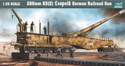 Productafbeelding van Trumpeter spoorweggeschut Leopold 280mm K5 (E), schaal 1:35, artikelnummer 00207