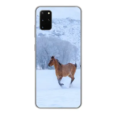 Produktbild von MuchoWow® Handyhülle Schutzhülle Hülle für Samsung Galaxy S20 Plus Pferde - Schnee - Winter Silikon Softcase Handy Hülle - Hartschale