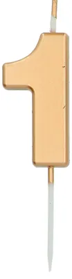 Produktbild von Folat 24141 Kuchen Kerze Ziffer/Zahl 1 Gold – 5 cm Geburtstagskerzen
