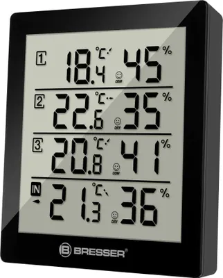 Produktbild von meteorologická stanice Temeo Hygro Quadro12 cm černá/bílá 4 kusy