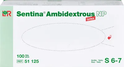 Produktbild von Sentina Ambidextrous Latex Untersuchungshandschuhe Gr. S unsteril, 100 St. Handschuhe