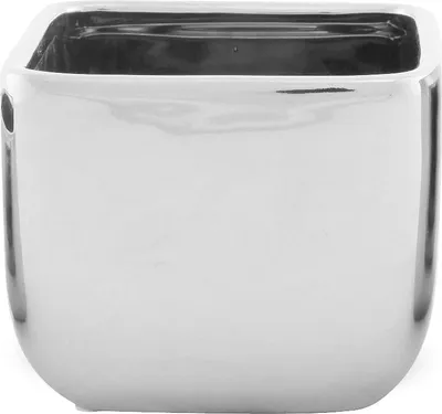 Immagine prodotto di Vaso da fiori quadrato in Vetroceramica color argento 10 x 10 x 8 cm