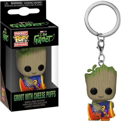 Produktbild von Marvel Studios I am Groot - Groot with Cheese Puffs Schlüsselanhänger Funko Pocket POP! Keychain