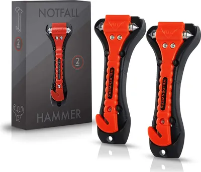 Produktbild von Notfallhammer inkl. Gurtschneider 2er Set rot Nothammer Gurtschneider Heldenwerk
