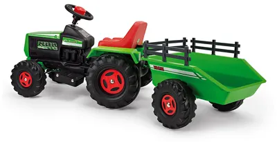 Produktbild von Injusa Traktor mit Anhänger 6V Batterie, 133 cm grün