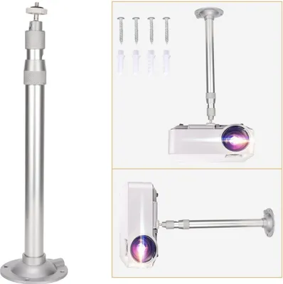 Produktbild von Projektor-Deckenhalterung, 360? verstellbar, universelle Projektorhalterung, Wandmontage, 5 kg Tragkraft, mit 1/4-Zoll-Gewinde, Projektorhalterung