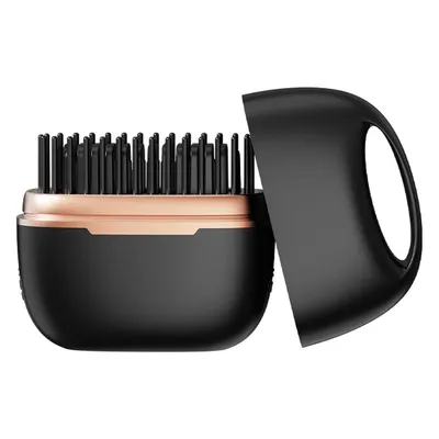 Produktbild von Mini Hair Straightener Brush, Kabellose Glättbürste, 3-stufige Temperaturregelung, Wiederaufladbar, Für Haare und Bart