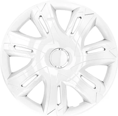 Immagine prodotto di Copricerchi per cerchi in acciaio Set di 4 coprimozzi per auto Adatto alla maggior parte delle marche e dei cerchi Plastica ABS Laccato bianco 15