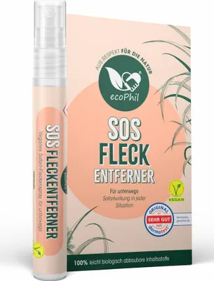 Produktbild von ecoPhil SOS Fleckentferner zum Aufsprühen mit Sofortwirkung, für Unterwegs, 9 ml