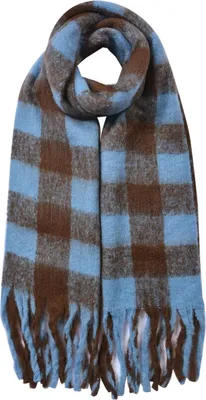 Produktbild von Clayre & Eef Winterschal Damen 39x200 cm Blau Synthetisch