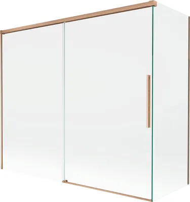 Zdjęcie produktu dla Mexen Rox parawan nawannowy 2-skrzydłowy rozsuwany 180 + 80 x 150 cm, transparent, miedż szczotkowana - 8C9-180-080-65-00
