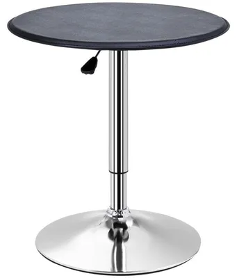 Zdjęcie produktu dla Regulowany stolik stojący – czarny + chromowany | Kolor: czarny + chromowany | Wymiary: 63x63x67-93 cm