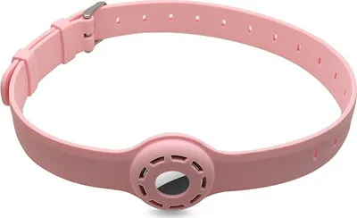 Produktbild von Mobigear Apple AirTag Hülle Flexibles Silikon Halsband - 23.5 - 47.5 cm - Pink