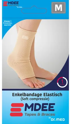 Productafbeelding van Emdee Elastic support enkel maat M huidskleur (1 stuk)
