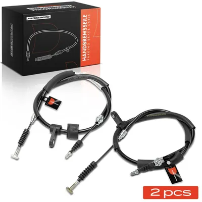 Immagine prodotto di Cavo del freno di stazionamento - Set di 2 cavi per freno a mano - Assale posteriore, lato destro e sinistro - Compatibile con: Alfa Romeo 156 Sportwagon (932) - Alfa Romeo GT (937) - Freni a disco