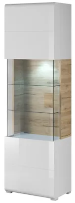 Zdjęcie produktu dla Witryna TOLEDO Szerokość 61 cm Biały laminat - san remo/Biały połysk - san remo Helvetia Meble 2494DW05