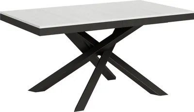 Produktbild von Ausziehbarer Tisch 90 x 160/264 cm, Gestell Volantis Evolution, Esche weiß, Anthrazit