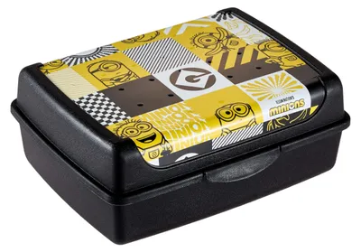 Productafbeelding van keeeper lunchbox Carla Midi, "Minions Mosaic" design, 1,0 liter, zwart