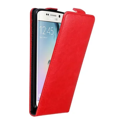 Immagine prodotto di Custodia Cadorabo per Samsung Galaxy S6 EDGE Custodia protettiva in rosso Custodia Flip per telefono cellulare Custodia Cover