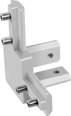 Produktbild von 3-Weg Winkel Verbinder, Eck-Profilverbinder, Eckverbinder für Konstruktionsprofile mit Madenschrauben (40x40 Nut 8, 1)